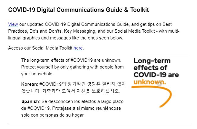 COVID-19 Digital Communications Guide & Tool-Kit