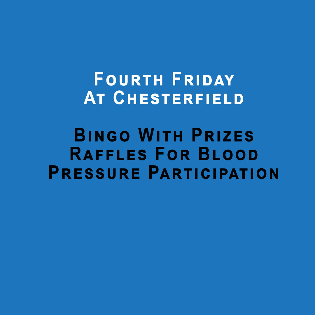 Fourth Friday | Bingo With Prizes Raffles For Blood Pressure Participation