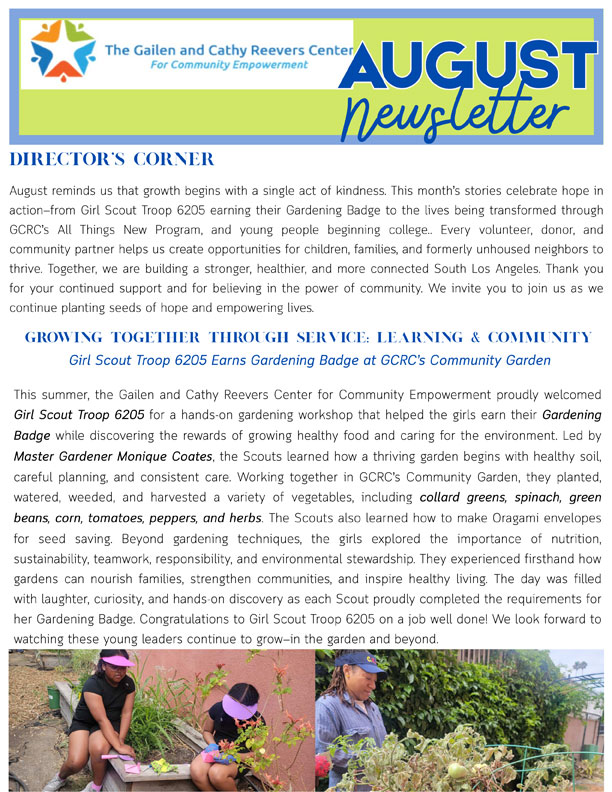 GCRCLA Newsletter August-2026